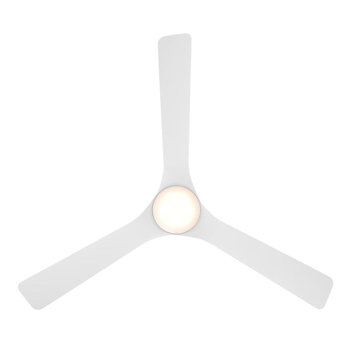 WAC Gage 3 Blade 52" LED Smart Ceiling Fan, Matte White/White