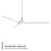WAC Gage 3 Blade 52" LED Smart Ceiling Fan, Matte White/White