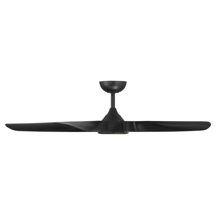 WAC Swirl 5 Blade 56" LED Smart Ceiling Fan, Matte Black/Black