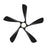 WAC Swirl 5 Blade 56" LED Smart Ceiling Fan, Matte Black/Black