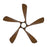 WAC Swirl 5 Blade 56" LED Smart Ceiling Fan, Black Distressed Koa