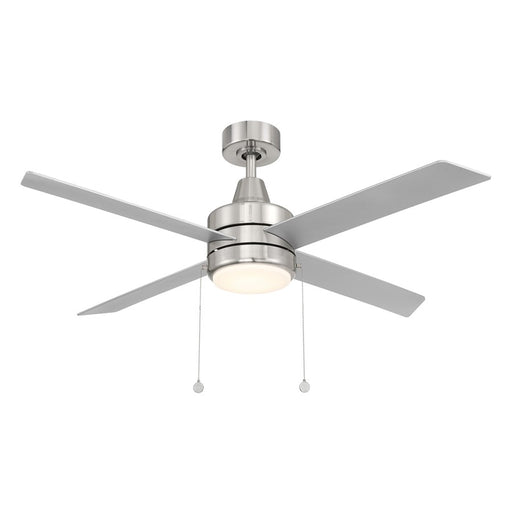 WAC Quade 4 Blade 52" Pull Chain Ceiling Fan, Nickel/Titanium Silver - F-106L-BN