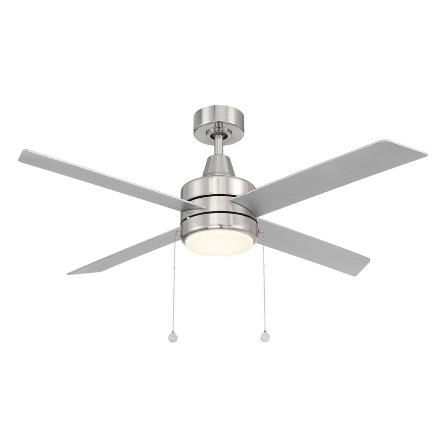 WAC Quade 4 Blade 52" Pull Chain Ceiling Fan, Nickel/Titanium Silver - F-106L-BN