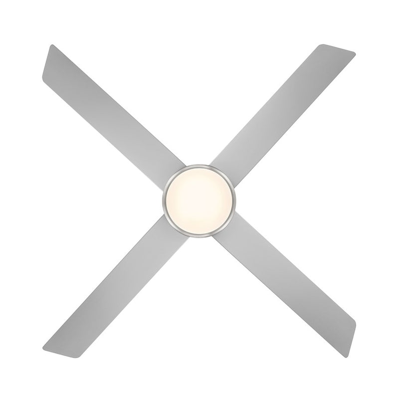 WAC Quade 4 Blade 52" Pull Chain Ceiling Fan, Nickel/Titanium Silver