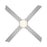 WAC Quade 4 Blade 52" Pull Chain Ceiling Fan, Nickel/Titanium Silver