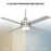 WAC Quade 4 Blade 52" Pull Chain Ceiling Fan, Nickel/Titanium Silver
