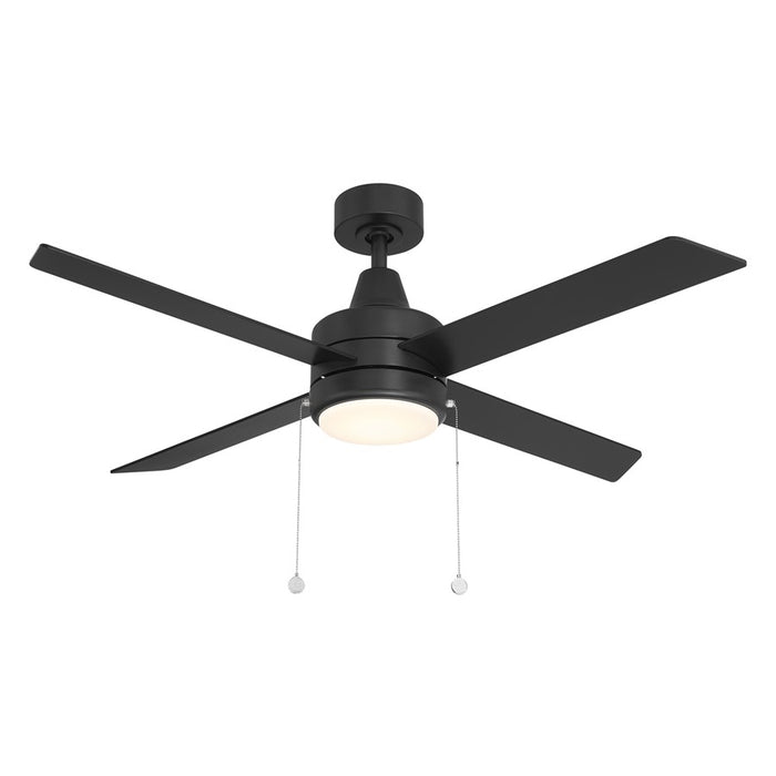WAC Quade 4 Blade 52" Pull Chain Ceiling Fan, Matte Black/Black - F-106L-MB