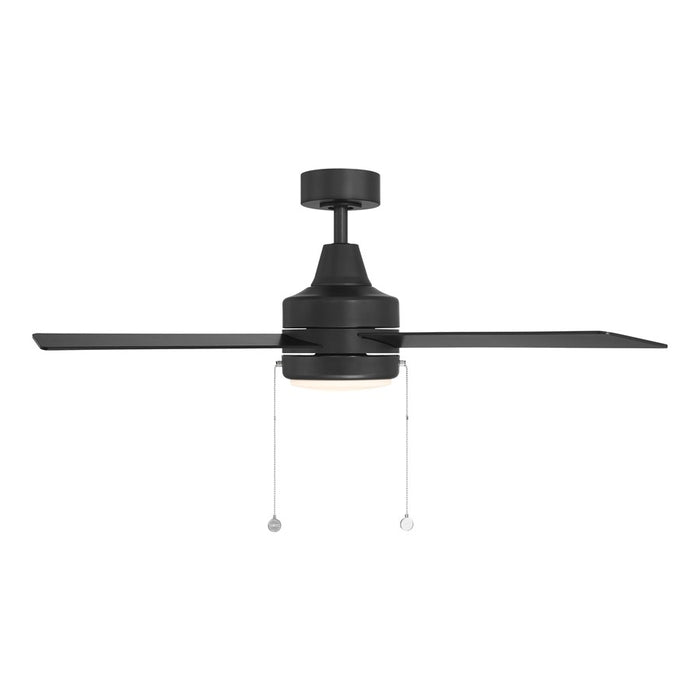 WAC Quade 4 Blade 52" Pull Chain Ceiling Fan, Matte Black/Black