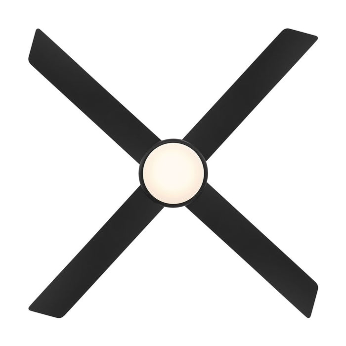 WAC Quade 4 Blade 52" Pull Chain Ceiling Fan, Matte Black/Black