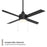 WAC Quade 4 Blade 52" Pull Chain Ceiling Fan, Matte Black/Black