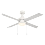 WAC Quade 4 Blade 52" Pull Chain Ceiling Fan, Matte White/White - F-106L-MW