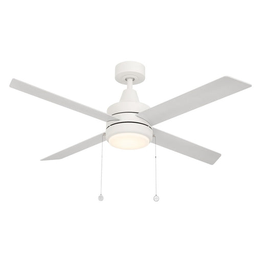 WAC Quade 4 Blade 52" Pull Chain Ceiling Fan, Matte White/White - F-106L-MW