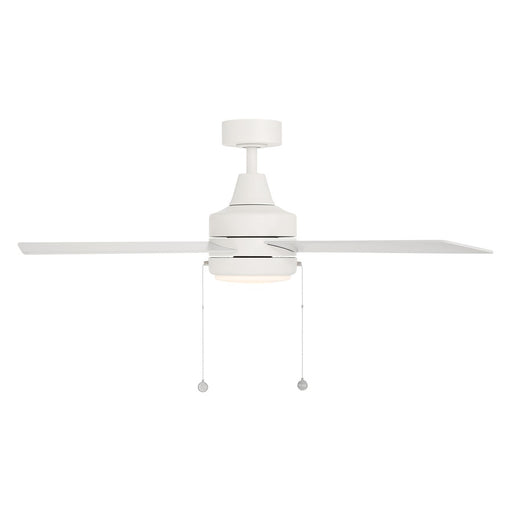 WAC Quade 4 Blade 52" Pull Chain Ceiling Fan, Matte White/White