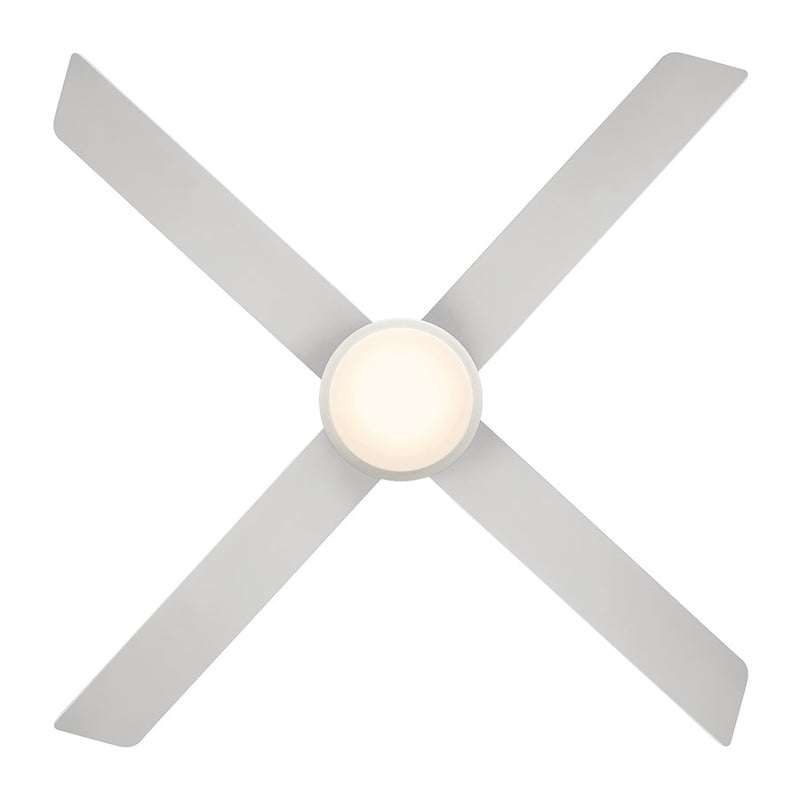 WAC Quade 4 Blade 52" Pull Chain Ceiling Fan, Matte White/White