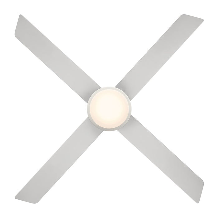 WAC Quade 4 Blade 52" Pull Chain Ceiling Fan, Matte White/White