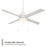 WAC Quade 4 Blade 52" Pull Chain Ceiling Fan, Matte White/White