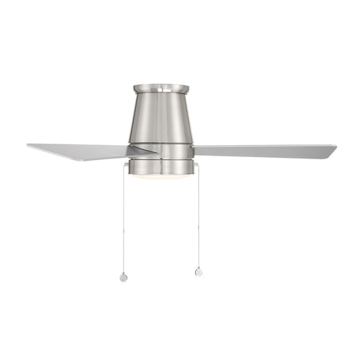 WAC Hug 3 Bld 44" Pull Chain Flush Mount Fan, Nickel/Titanium Silver
