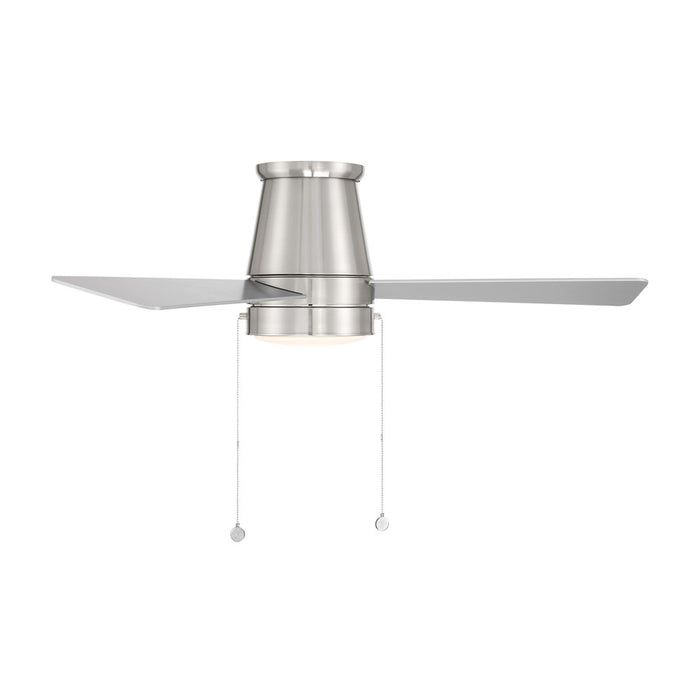 WAC Hug 3 Bld 44" Pull Chain Flush Mount Fan, Nickel/Titanium Silver