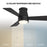 WAC Hug 3 Blade 44" Pull Chain Flush Mount Ceiling Fan, Black/Black