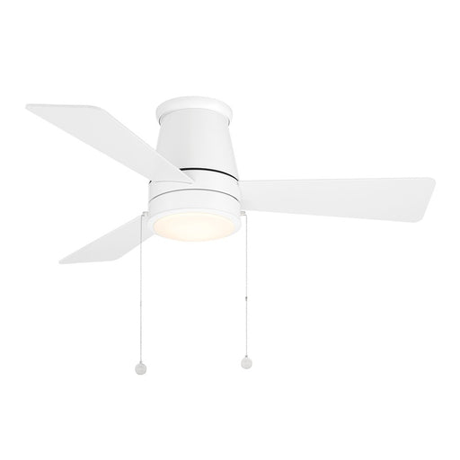 WAC Hug 3 Blade 44" Pull Chain Flush Mount Ceiling Fan, White/White - F-107L-MW