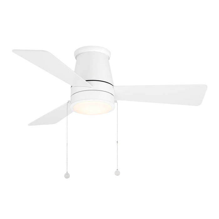 WAC Hug 3 Blade 44" Pull Chain Flush Mount Ceiling Fan, White/White - F-107L-MW