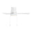 WAC Hug 3 Blade 44" Pull Chain Flush Mount Ceiling Fan, White/White
