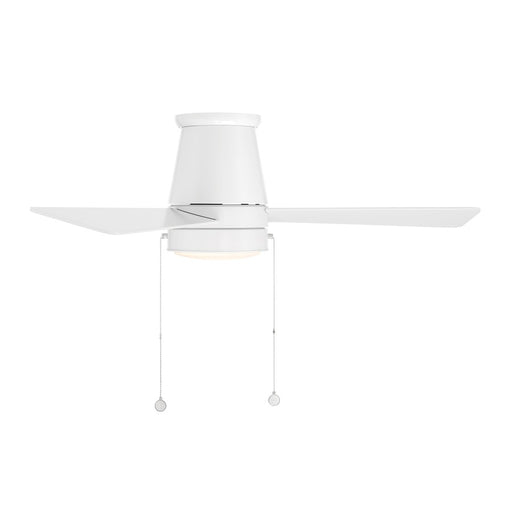 WAC Hug 3 Blade 44" Pull Chain Flush Mount Ceiling Fan, White/White