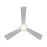 WAC Hug 3 Bld 52" Pull Chain Flush Mount Fan, Nickel/Titanium Silver
