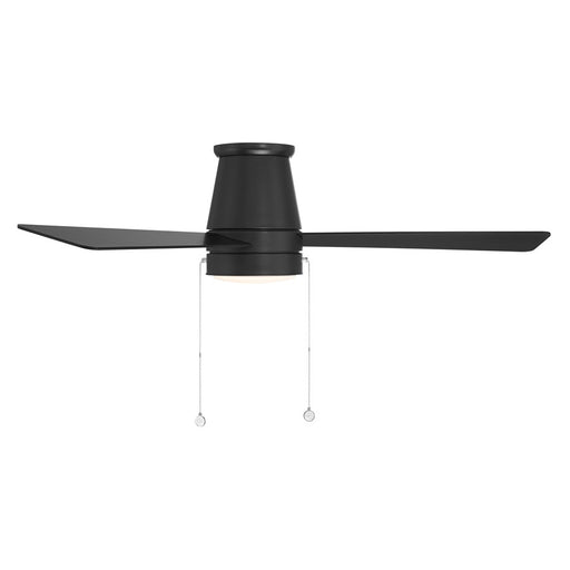 WAC Hug 3 Blade 52" Pull Chain Flush Mount Ceiling Fan, Black/Black