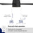 WAC Hug 3 Blade 52" Pull Chain Flush Mount Ceiling Fan, Black/Black