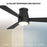 WAC Hug 3 Blade 52" Pull Chain Flush Mount Ceiling Fan, Black/Black