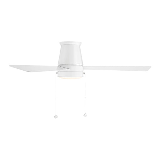 WAC Hug 3 Blade 52" Pull Chain Flush Mount Ceiling Fan, White/White