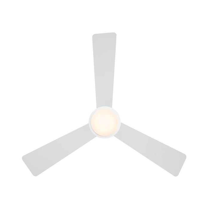 WAC Hug 3 Blade 52" Pull Chain Flush Mount Ceiling Fan, White/White