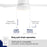 WAC Hug 3 Blade 52" Pull Chain Flush Mount Ceiling Fan, White/White