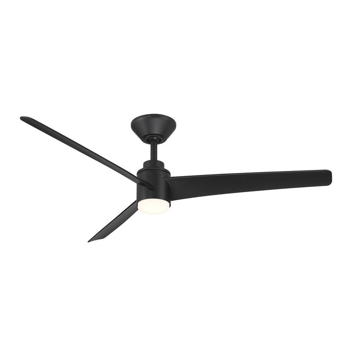 WAC Novelle 3 Blade 52" LED Smart Ceiling Fan, Matte Black/Black