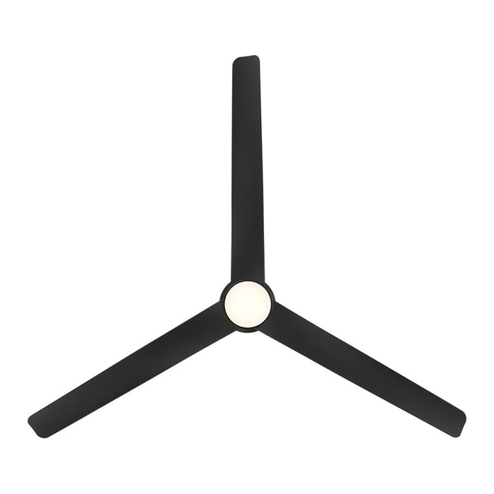 WAC Novelle 3 Blade 52" LED Smart Ceiling Fan, Matte Black/Black