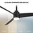WAC Novelle 3 Blade 52" LED Smart Ceiling Fan, Matte Black/Black