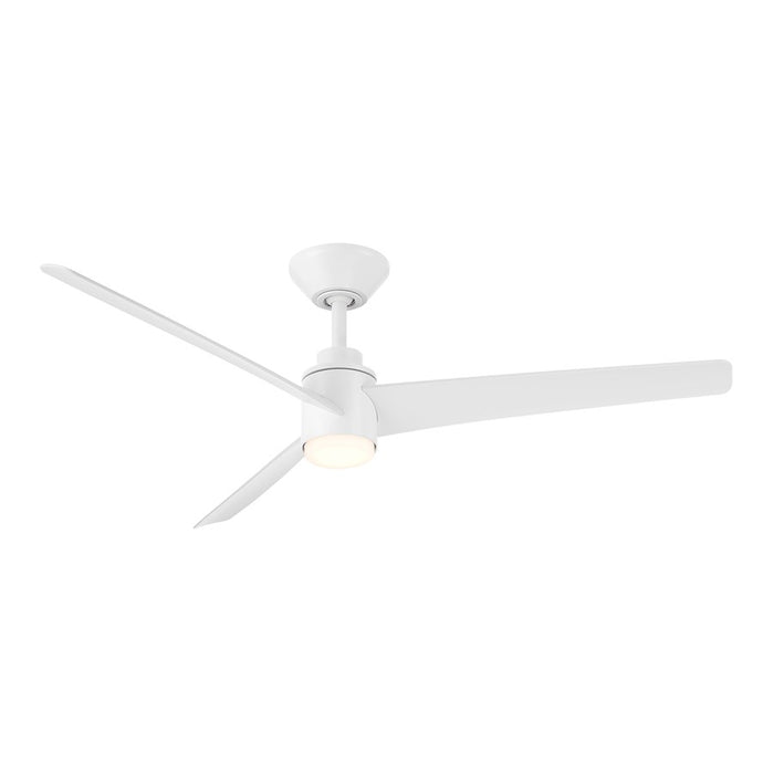 WAC Novelle 3 Blade 52" LED Smart Ceiling Fan, Matte White/White