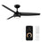 WAC Ferris 3 Blade 52" LED Smart Ceiling Fan, Matte Black/Black - F-110L-MB