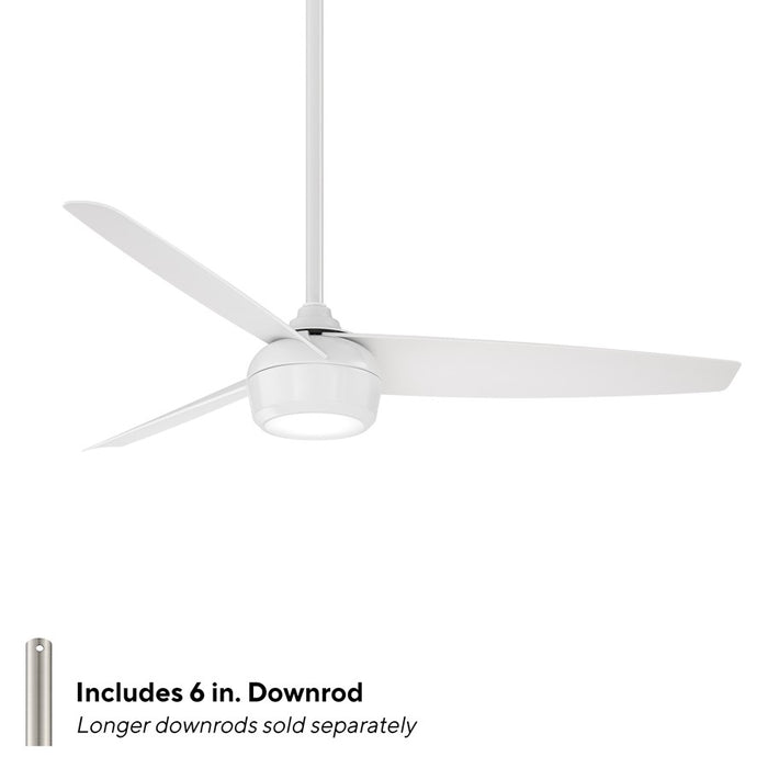 WAC Ferris 3 Blade 52" LED Smart Ceiling Fan, Matte White/White