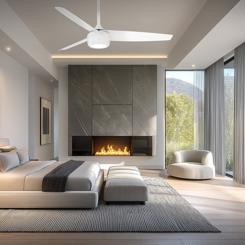 WAC Ferris 3 Blade 52" LED Smart Ceiling Fan, Matte White/White