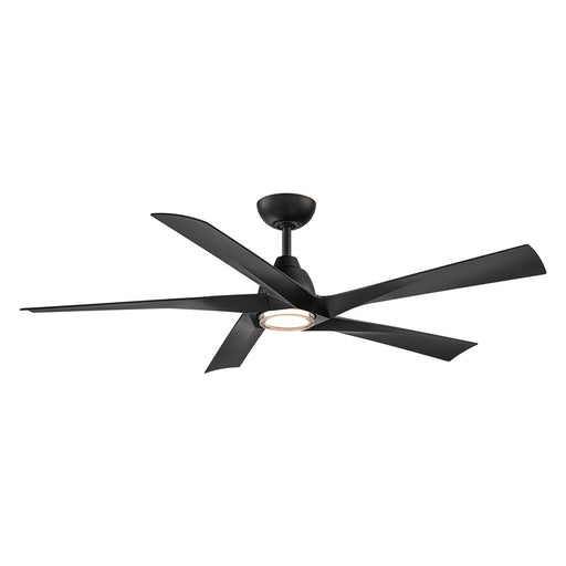WAC Zeke 5 Blade 60" LED Smart Ceiling Fan, Matte Black/Black