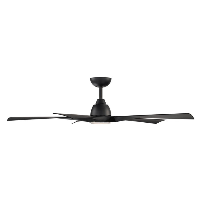 WAC Zeke 5 Blade 60" LED Smart Ceiling Fan, Matte Black/Black