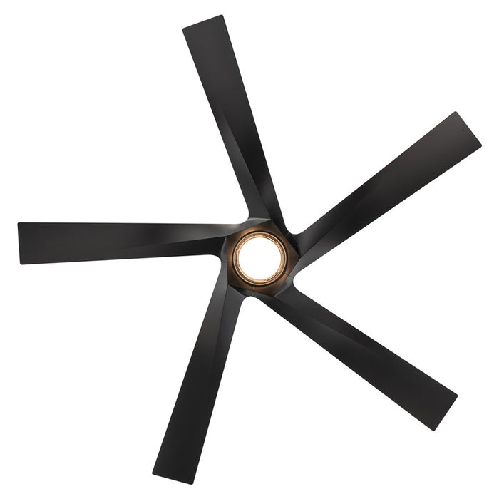 WAC Zeke 5 Blade 60" LED Smart Ceiling Fan, Matte Black/Black