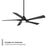 WAC Zeke 5 Blade 60" LED Smart Ceiling Fan, Matte Black/Black