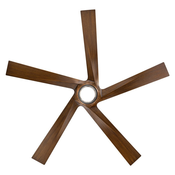 WAC Zeke 5 Blade 60" LED Smart Ceiling Fan, Black Distressed Koa
