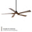 WAC Zeke 5 Blade 60" LED Smart Ceiling Fan, Black Distressed Koa