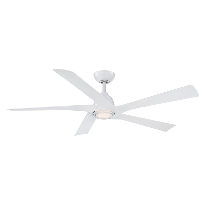 WAC Zeke 5 Blade 60" LED Smart Ceiling Fan, Matte White/White