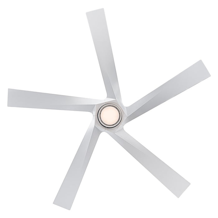 WAC Zeke 5 Blade 60" LED Smart Ceiling Fan, Matte White/White