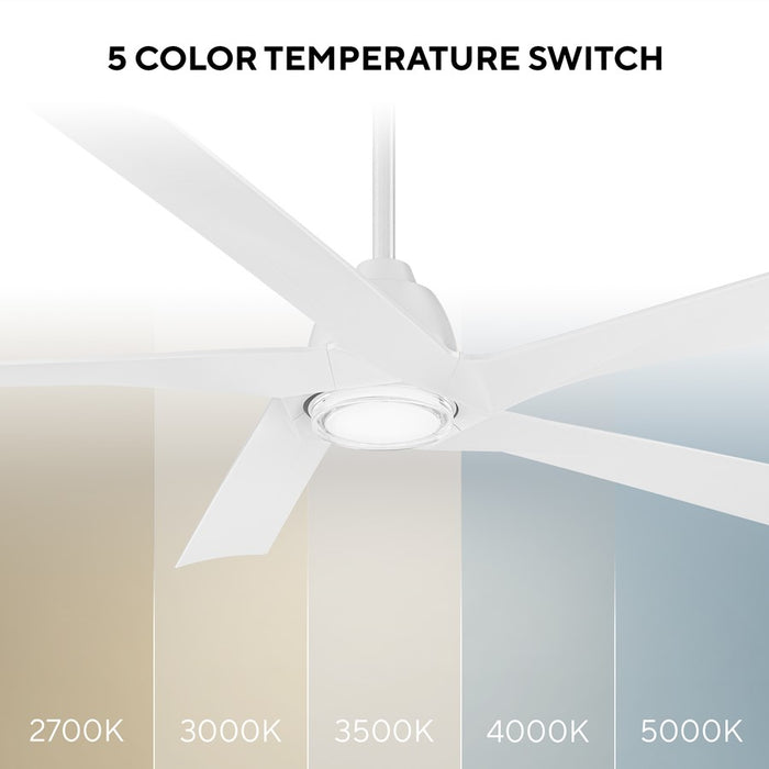 WAC Zeke 5 Blade 60" LED Smart Ceiling Fan, Matte White/White